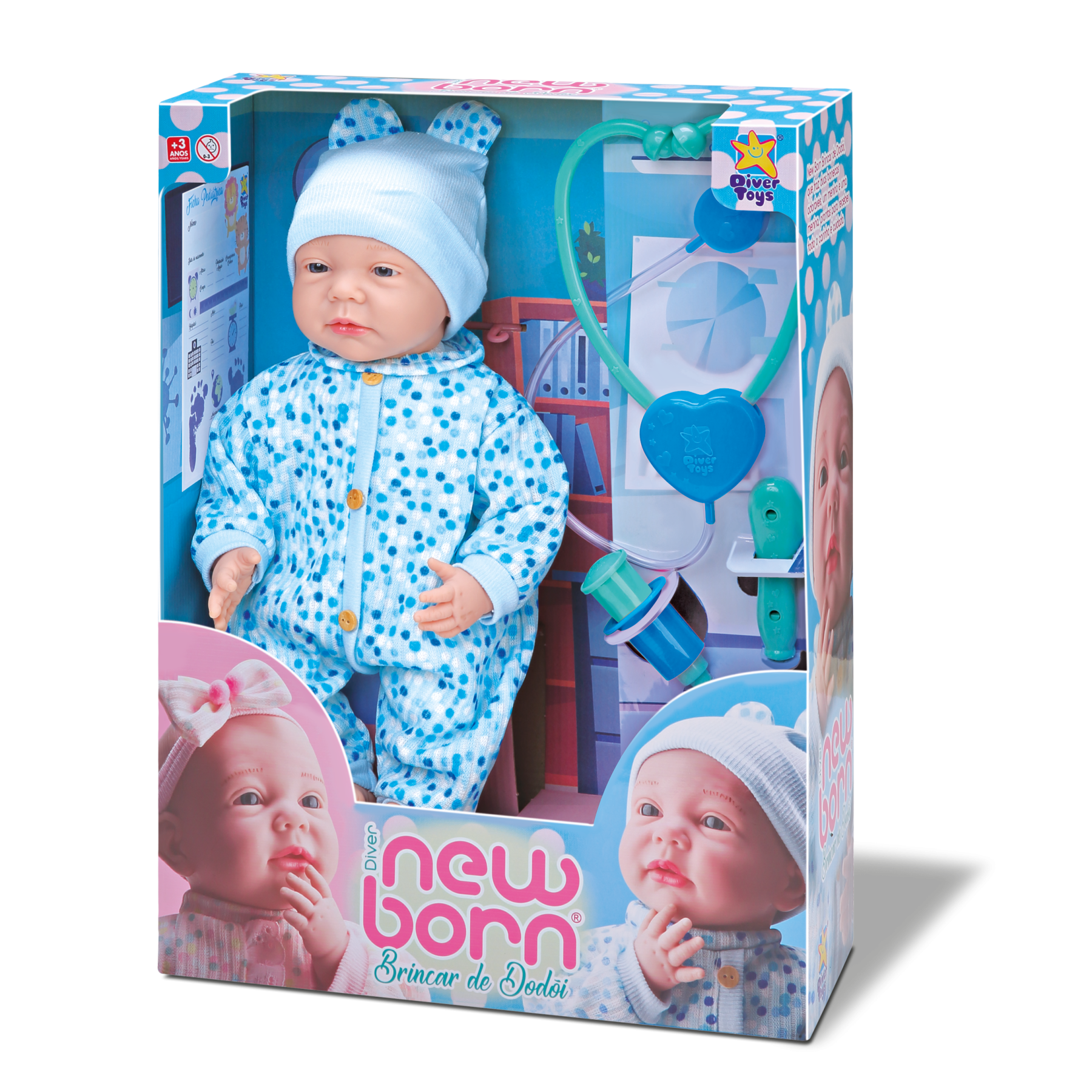 imagem de Boneco Diver New Born Brincar de Dodoi Menino