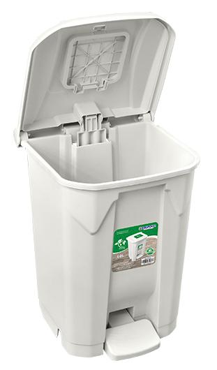 imagem de Lixeira Com Roda Pedal e Tampa Click 60 Litros Branca