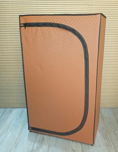 imagem de Sapateira Lisa Corino Com Ziper Com 3 Bandejas Caramelo