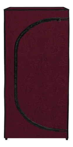 imagem de Sapateira Lisa Corino Com Ziper Com 3 Bandejas Vermelha