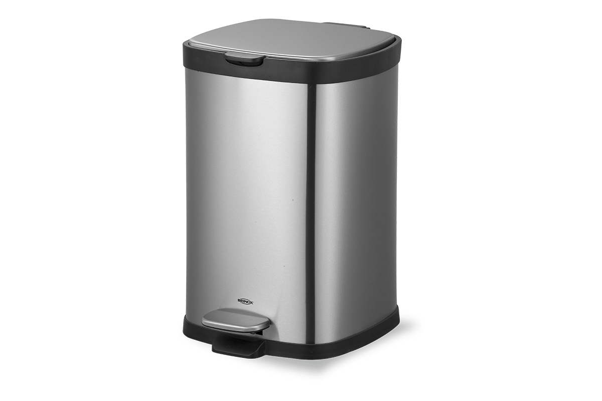 imagem de Lixeira Com Pedal Frame 12 Litros Inox Escovado