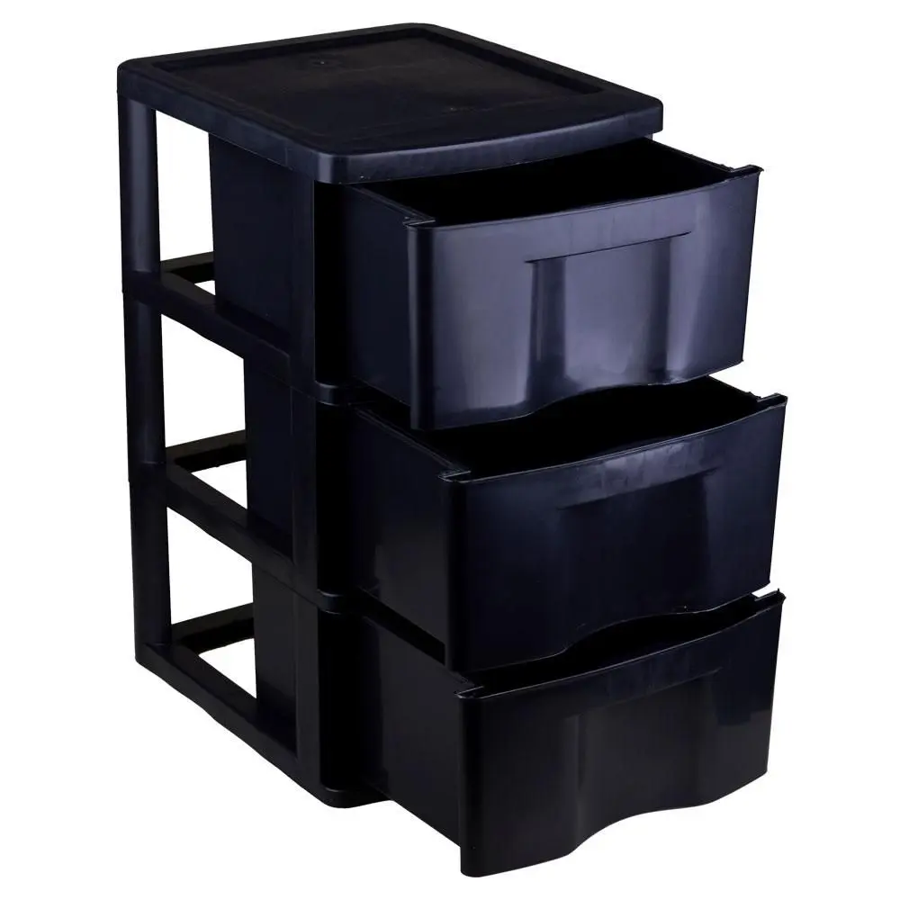 imagem de Gaveteiro Com 3 Gavetas Grandes Gv14 Preto