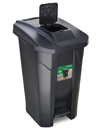 imagem de Lixeira Com Roda Pedal e Tampa Click  120 Litros Preta