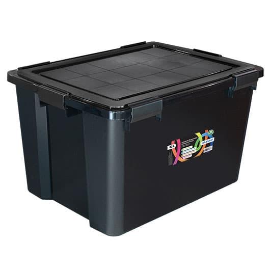 imagem de Container Organizador 6 Travas 80 Litros Preto