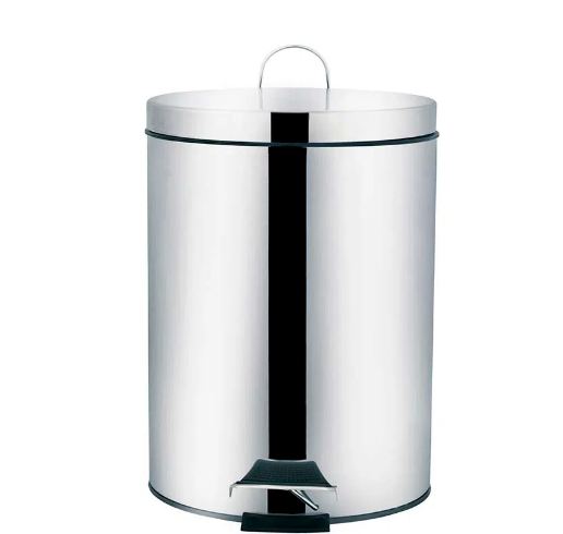 imagem de Lixeira Com Pedal Redonda Agata 5 Litros Inox