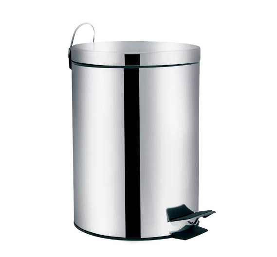 imagem de Lixeira Com Pedal Redonda Agata 5 Litros Inox