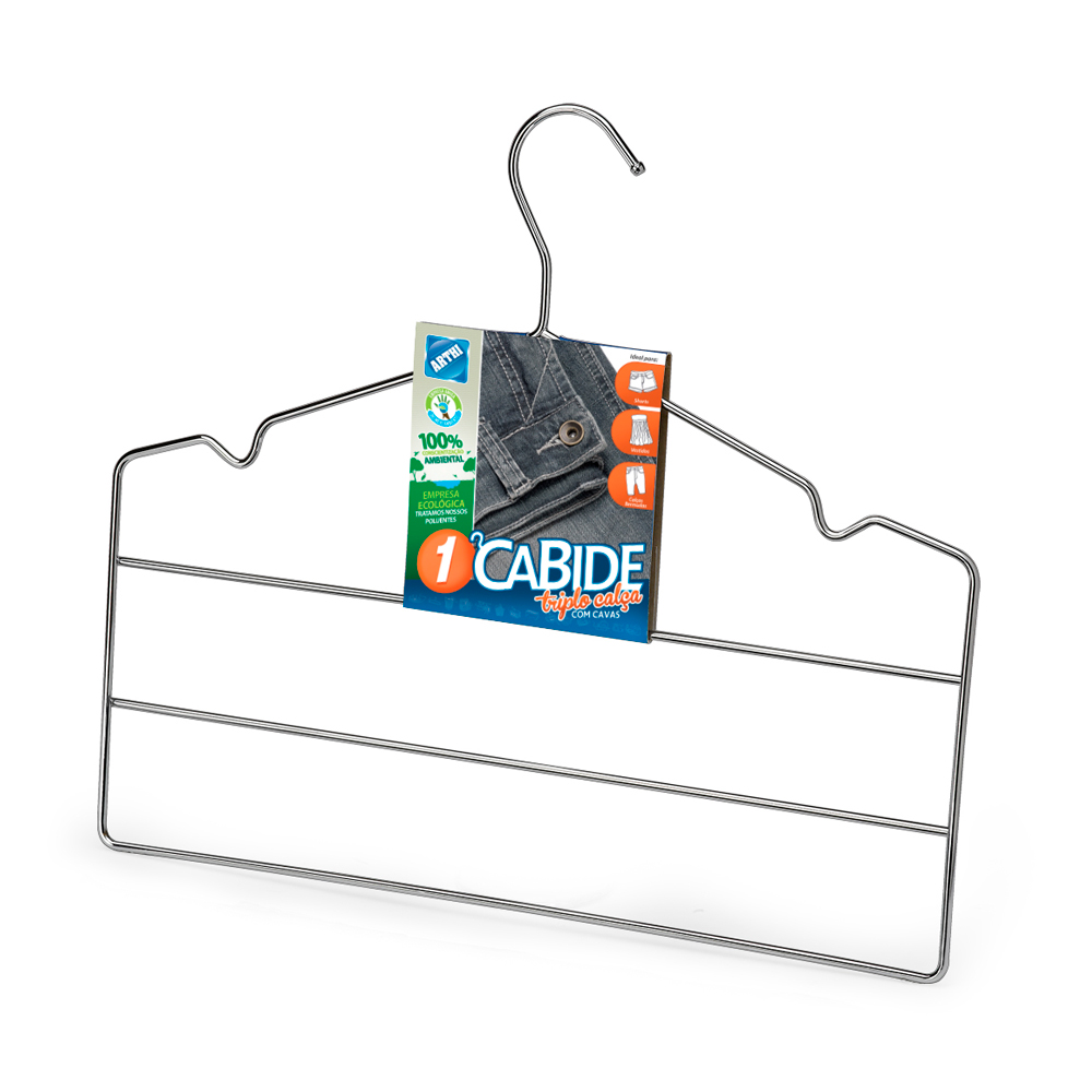 imagem de Cabide Triplo Calça Cromado