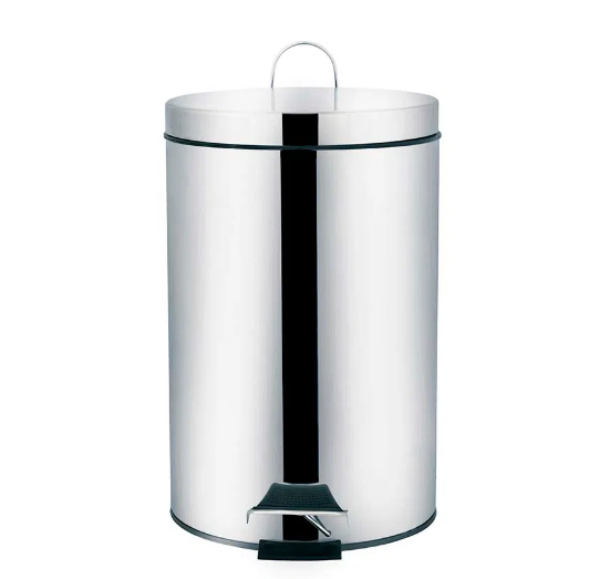 imagem de Lixeira Com Pedal Redonda Agata 3 Litros Inox