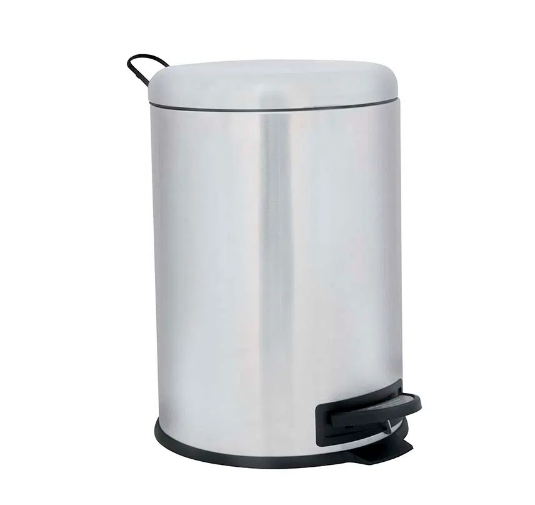 imagem de Lixeira Com Pedal Redonda Safira 3 Litros Inox