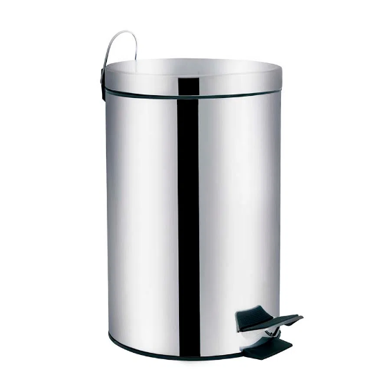 imagem de Lixeira Com Pedal Redonda Agata 3 Litros Inox