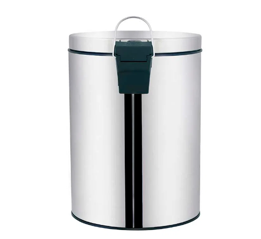 imagem de Lixeira Com Pedal Redonda Agata 5 Litros Inox