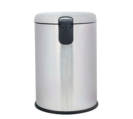 imagem de Lixeira Com Pedal Redonda Safira 3 Litros Inox
