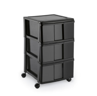 imagem de Porta Tudo Com Rodas 3 Gavetas Preto